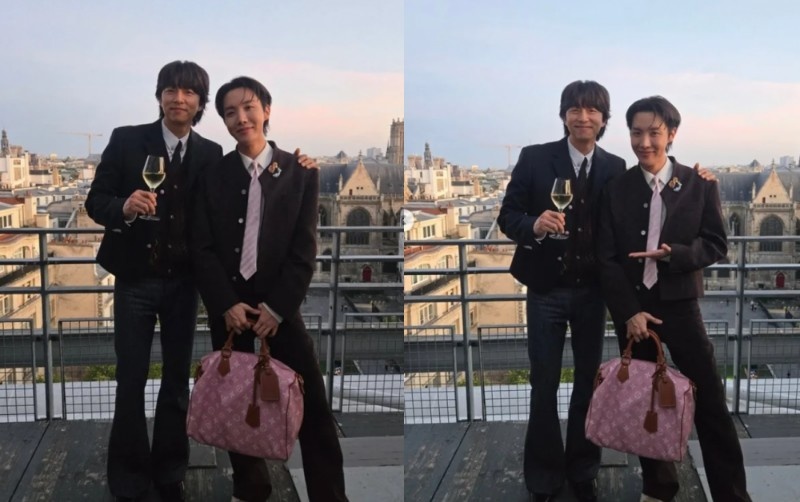 J-Hope BTS dan Gong Yoo Saling Berbagi Momen di Paris Fashion Week